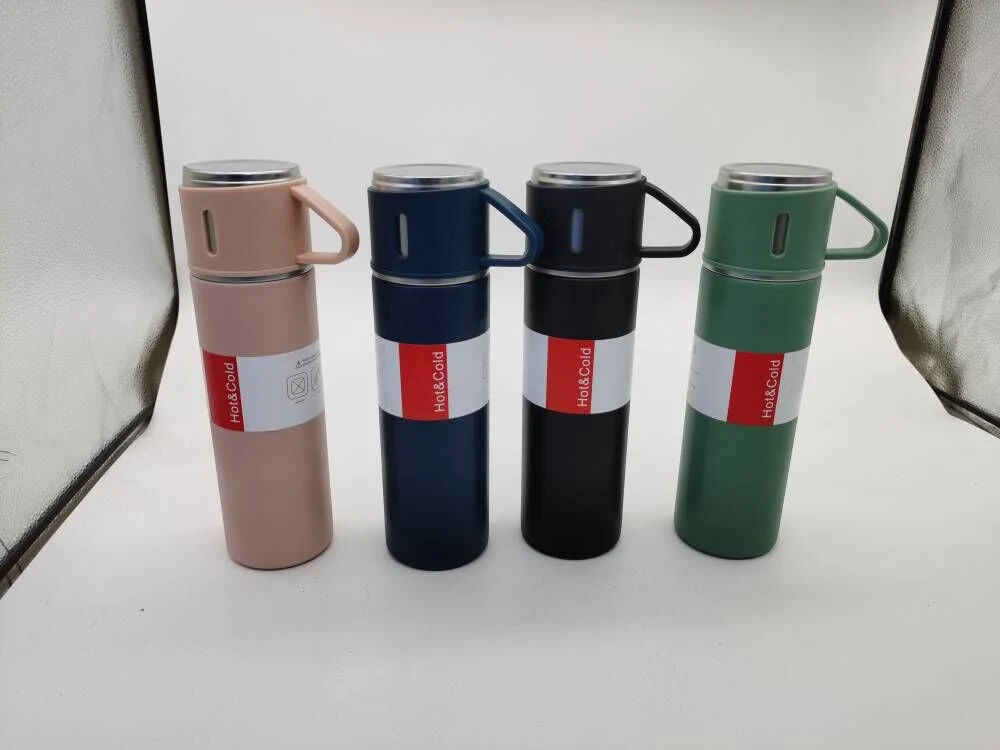 450ml Vacuum Flask with Two Cap of 150ml Gift Set